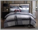 Hot Sale 100% Cotton Fashion Print Grid Bedding Sets