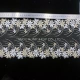 Wholesale Garment Accessory Yarn Embroidery Lace Fabric Decoration Textile Cotton