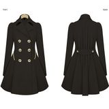 Korean Style Slim Fitting Polyester Women Overcoat (50107-3)