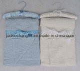 100% Cotton Cable-Knitted Plain Color Baby Blanket