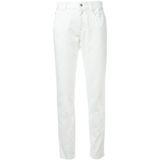 Women White Straight Stretch Embroidery Denim Jeans Pair (pants e. p. 434)