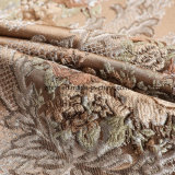Polyester Jacquard Flower Design Upholstery Fabric