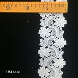 7cm Ivory Lace Trimming, French Lace Trim, Alencon Lace, Bridal Wedding Dress Trim, White Lace Trim, Embroidered Mantilla Veil Lace Hmhb792