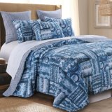 Cotton Patch Look Print Quilt in Navy (DO6065)