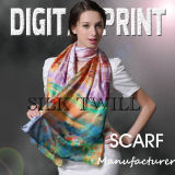 2017 Fashion Printed Scarf with Different Material Patterns