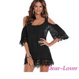 Black Lacy Crochet Beachwear