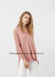 Lady Oversized Cotton Sweatershirt by Knitting Design (W17-790)