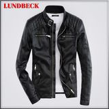 Black Winter PU Jacket for Men in Wind-Proof