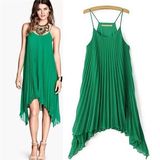Sexy Irregular Simple Chiffon Pleated Girls' Dress (14359)