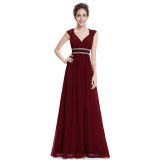 Long Lady's Evening V Neck Dress Long Prom Fashion Evening Gown Dress