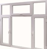 White Frame Color Aluminum Casement Window with Top Awning Window