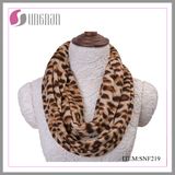 Sexy Leopard Pattern Printed Infinity Scarf Flano Women Warm Shawl