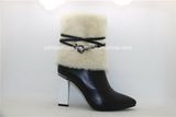 Sexy High Heels Leather Warm Women Fur Boots