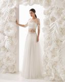 Lace Tulle A Line Bridal Evening Wedding Dress (RS023)