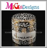 Wedding Gift Decorative Jewelry Ceramic Golden Ring Box