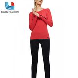 Fashionable Women's Knitted Sweater with Buttons on The Cuff