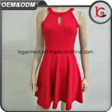China Supplier 2017 Wholesale Newest Fashion Sexy Red Maxi Dress Sleeveless Sweet Shirt