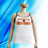 Cotton and Spandex Lady's Sexy Camisole with Print