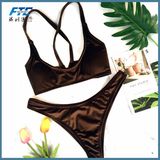Cutom Velvet Bikini 2018 Swimwear Women Sexy with Low MOQ