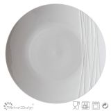 Simply Design White Porcelain Embossed Dinner Plate