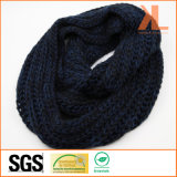 Acrylic Fashion Winter Warm Unisex Blue/ Black Knitted Neck Scarf
