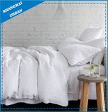 White Quilted Design Polyester Duvet Cover Set