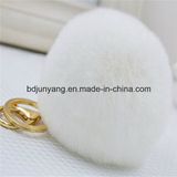 Pure White and Translucent Rabbit Fur Ball Key Chain