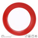 Red Swirl Circle Ceramic Dinner Plate