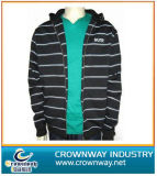 Men Full Zipped Hoody Sweater with Yarn Dyed Stripes