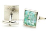 Metal Cuff Links with Crystal Stone