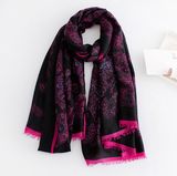 Women Fashion Paisley Printed Viscose Silk Scarf (YKY1129)