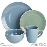 16PCS Glazing Ceramic Stoneware Dinner Set Food Contact Safe