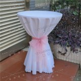 New Design White Jacquard Cocktail Club High Table Cover Cloth Yc-090