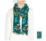 Green Color Fashion Silk Scarf