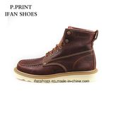 Fashion Brown High Cut Men Dress Shoes Genuine Leather