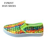 PU Weave Printting PVC Injection Shoes From Factory Cheap Price