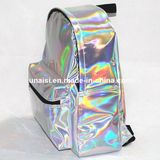 Unisex Hologram Laser PU Leather Waterproof Casual Daypack School Backpack