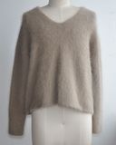 Women Rabbit Hair Long Sleeve Pullover Knitted Sweater