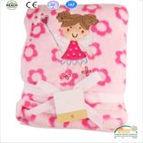 Little Girl Printing Flannel Fleece Cute Baby Balnket OEM Baby Blanket