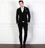 Men's 100% Wool Black Jacket and Pant