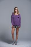 Ladies 100% Cotton Plain Color Fashionable Sweaters Standard Sizes