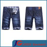 Plaid Rolled Men's Sknee Monkey Washshort Denim Jeans (JC3280)