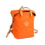 New Design Korean Style Orange Color Thick Canvas Backpack with Custom Logo