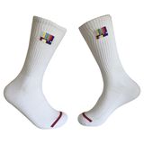 Half Cushion Cotton Fashion Logo Sport Embroidery Socks (JMCC12)