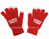 China Factory Produce Customized Logo Printed Red Acrylic Magic Touch Screen Gloves