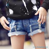 New Style Slim Elastic Ripped Denim Shorts for Girls by Fly Jeans