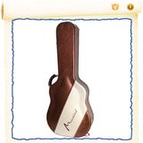 Acoustic Dreadnought Hard-Shell Guitar Case, Brown Embroidery