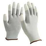 ESD Fingertips Coating Gloves White Color