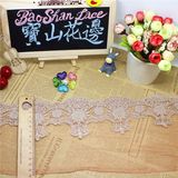 Embroidery Factories Stock Wholesale 14cm Width Embroidery Nylon Net Lace Polyester Trimming Fancy Mesh Lace for Garments Accessory & Home Textiles & Curtain