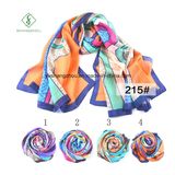 100% Silk Fashion Lady Scarf with Printed Shawl for Gift